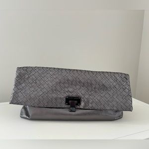 Elliot Lucca Leather Metallic Convertible
Clutch Crossbody Woven Purse